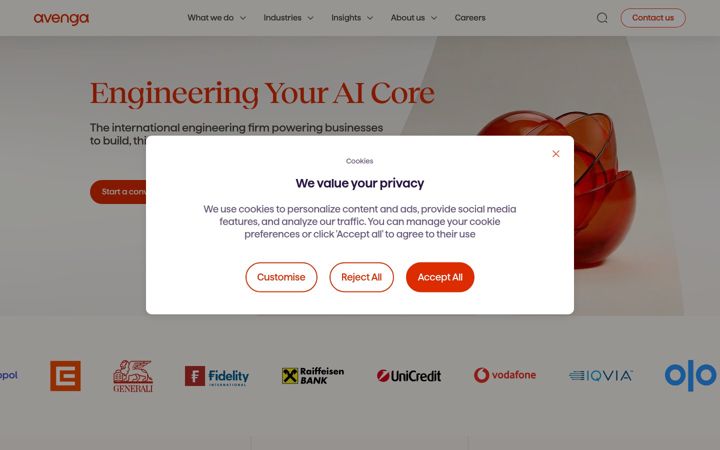 Screenshot of avenga.cloud