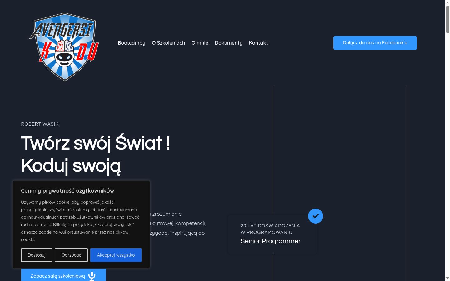 Screenshot of the consent banner shown before any interaction