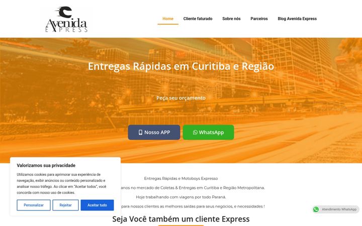 Kuvakaappaus sivustosta avenidaexpress.com.br
