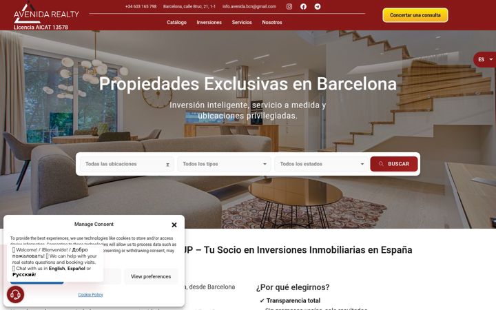 Skjermbilde av avenidarealty.es