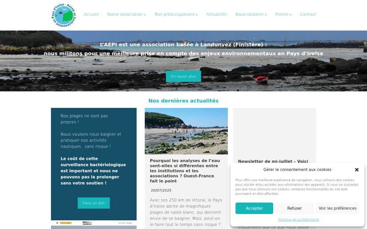 Screenshot of avenirenvironnementpaysdiroise.com