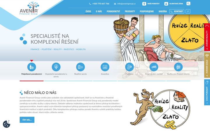 Zrzut ekranu avenirgroup.cz