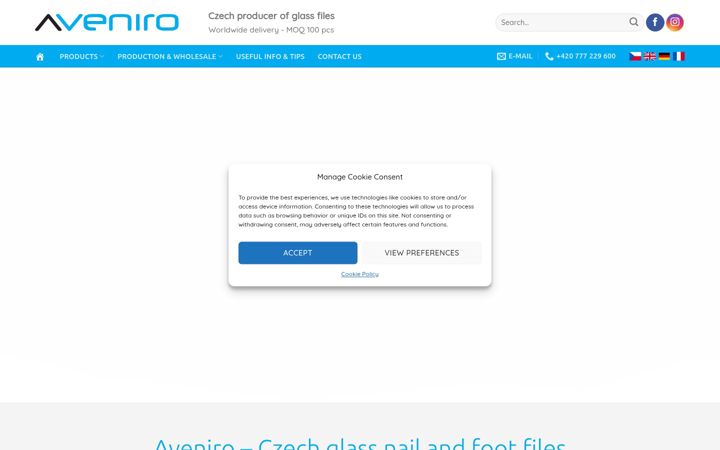 Screenshot of aveniro.com
