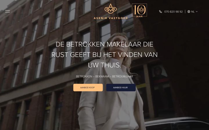 Screenshot of avenirvastgoed.com