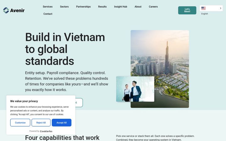 Screenshot of avenirvn.com