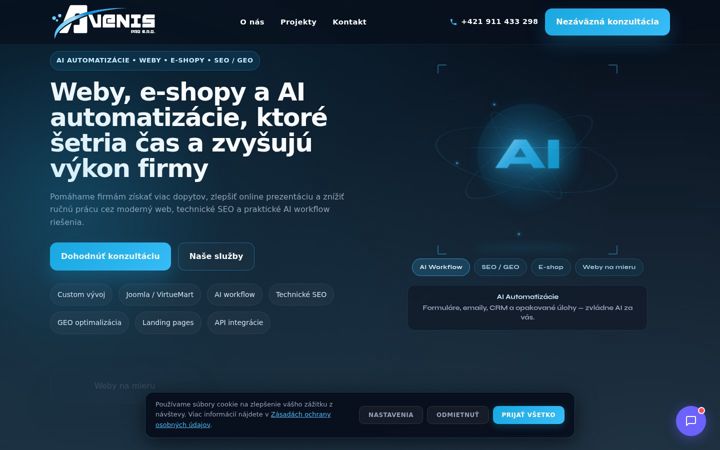 Screenshot of avenis.sk