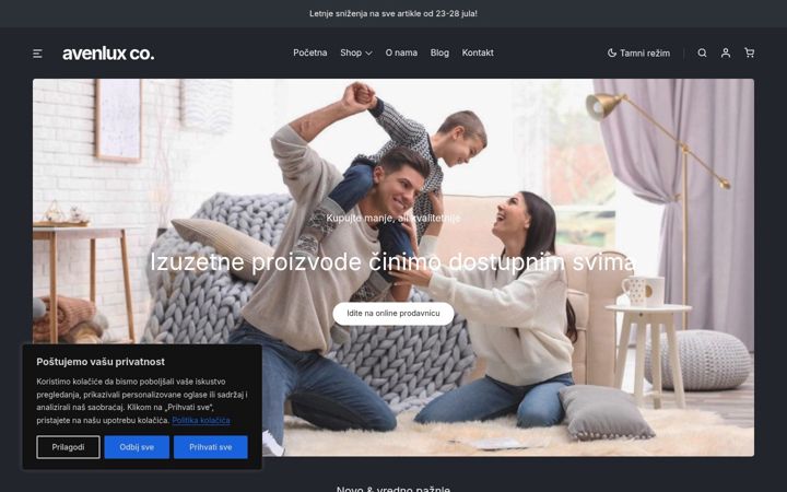 Screenshot of avenlux.rs