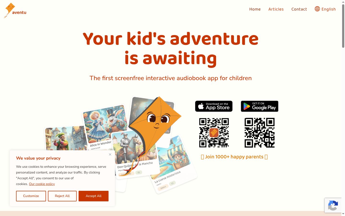 Screenshot of the consent banner shown before any interaction