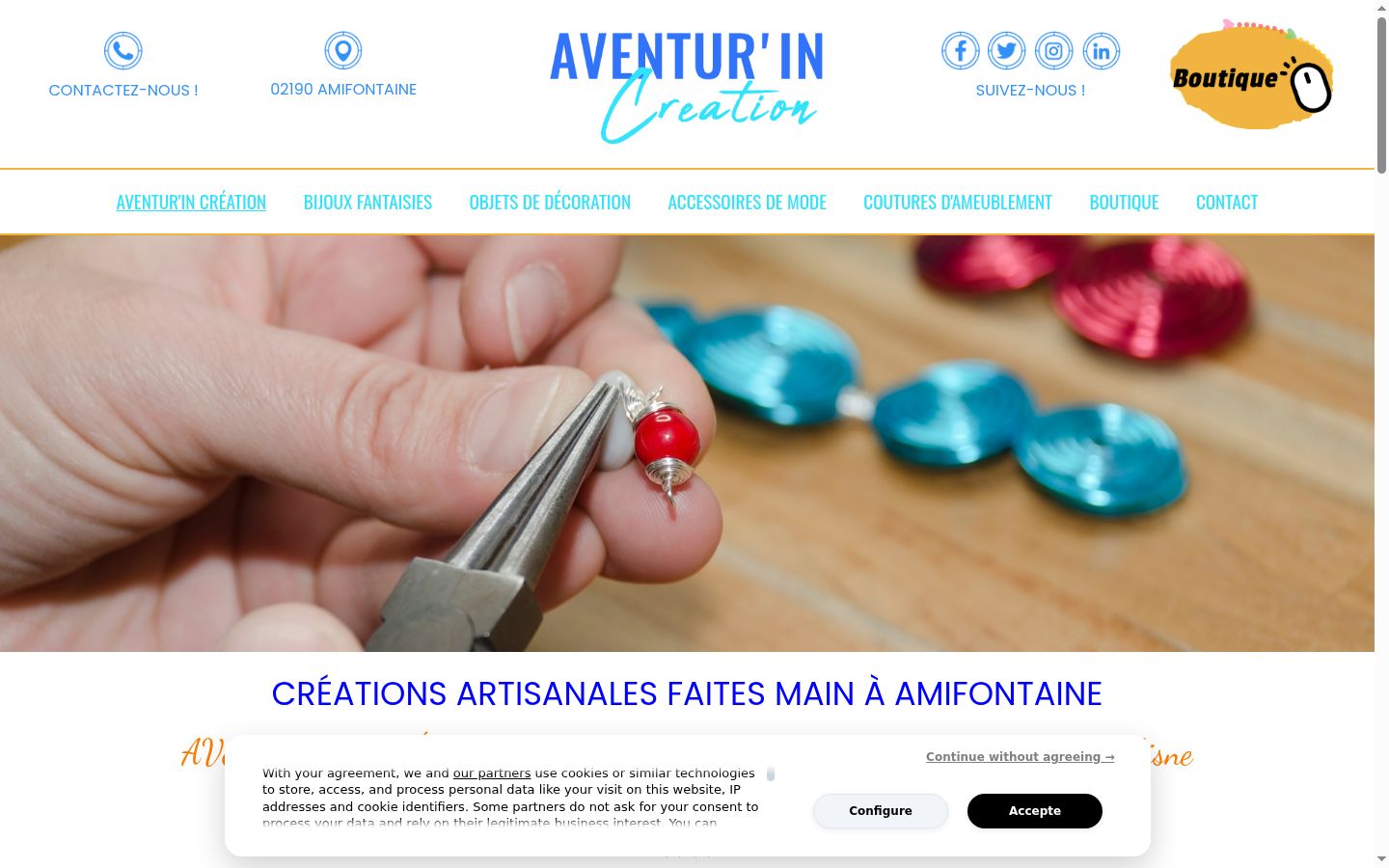 Screenshot del banner di consenso mostrato prima di qualsiasi interazione