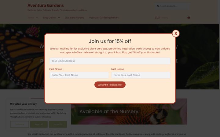 Screenshot of aventura-gardens.com