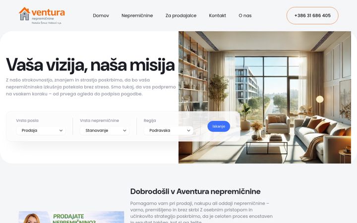 Skærmbillede af aventura.si