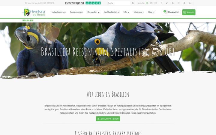 Screenshot of aventuradobrasil.de