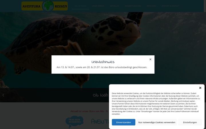 Ekrano kopija aventurareisen.de