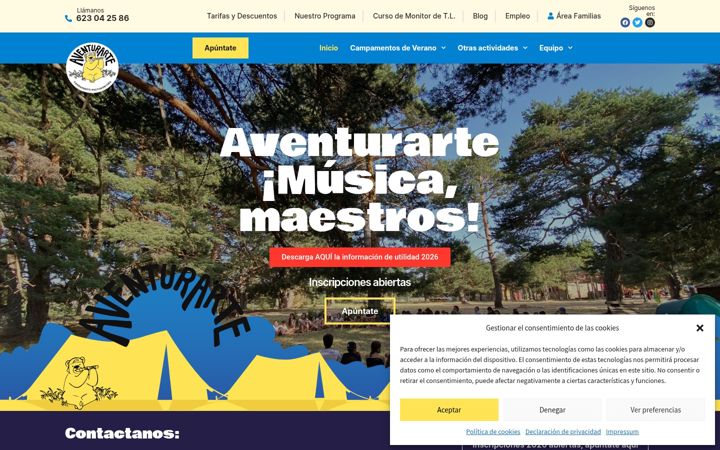 Skjermbilde av aventurarte.es