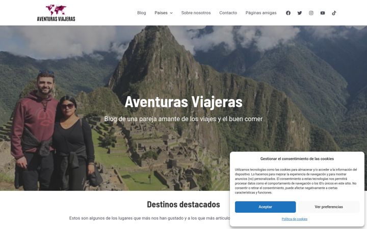 Screenshot of aventurasviajeras.com