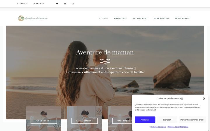 Screenshot of aventuredemaman.fr