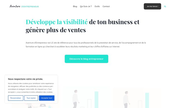 Screenshot of aventuredentrepreneur.com