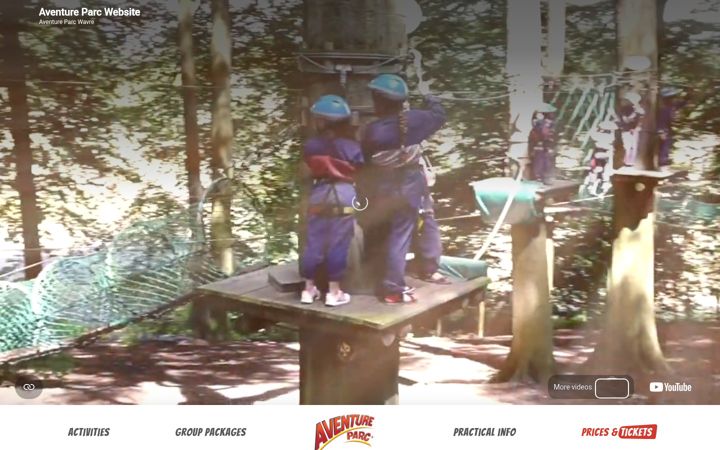 Snímek obrazovky aventureparc.be