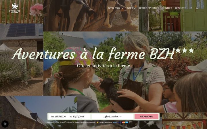 Screenshot of aventuresalaferme-bzh.com