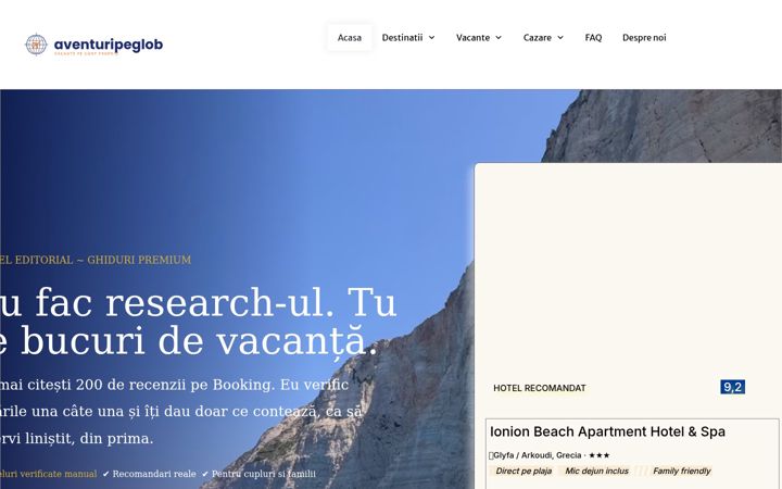 Screenshot of aventuripeglob.ro
