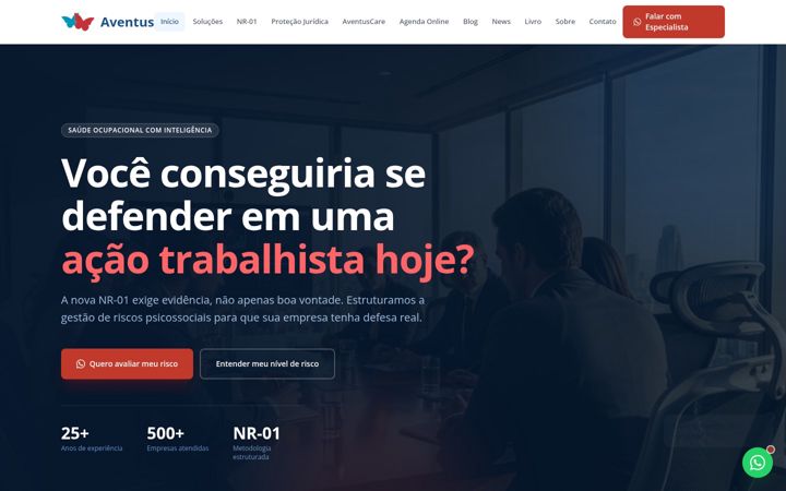 Screenshot of aventus.com.br