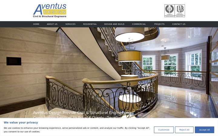 Screenshot of aventusdesign.co.uk