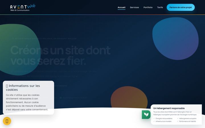 Screenshot of aventweb.com