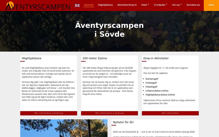 Screenshot of aventyrscampen.se