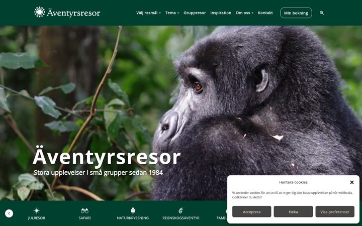 Screenshot of aventyrsresor.se