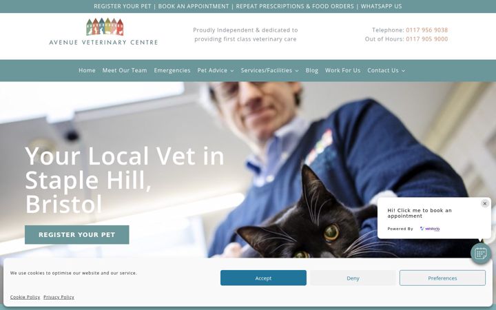 Screenshot of avenue-vets.com