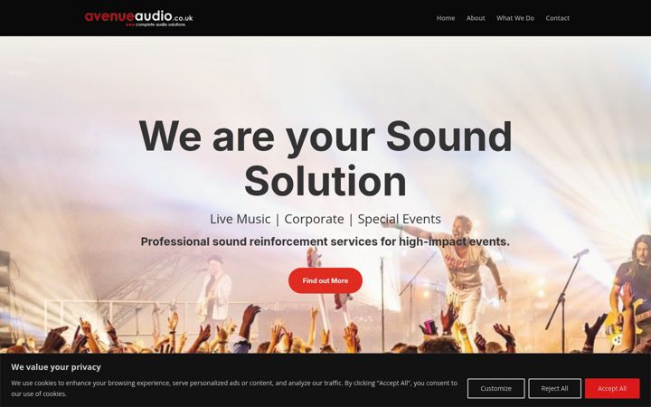 Captura de ecrã de avenueaudio.co.uk