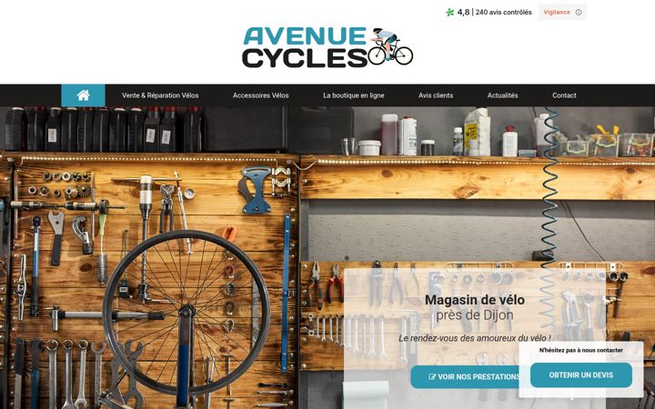 Skærmbillede af avenuecycles.fr