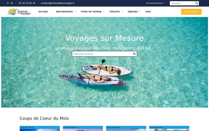Screenshot of avenuedesvoyages.fr