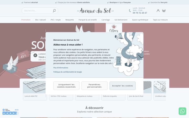 Screenshot of avenuedusol.com