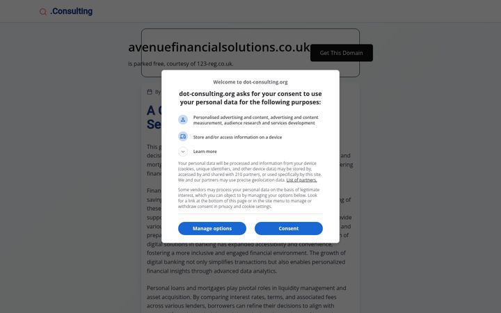 Screenshot of avenuefinancialsolutions.co.uk