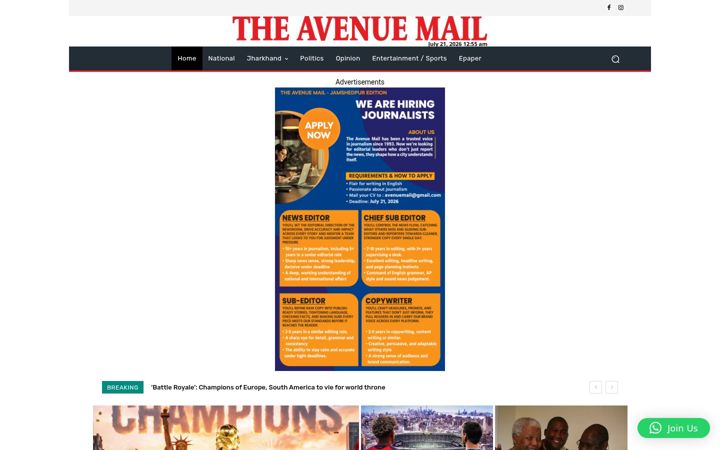 Screenshot of avenuemail.in