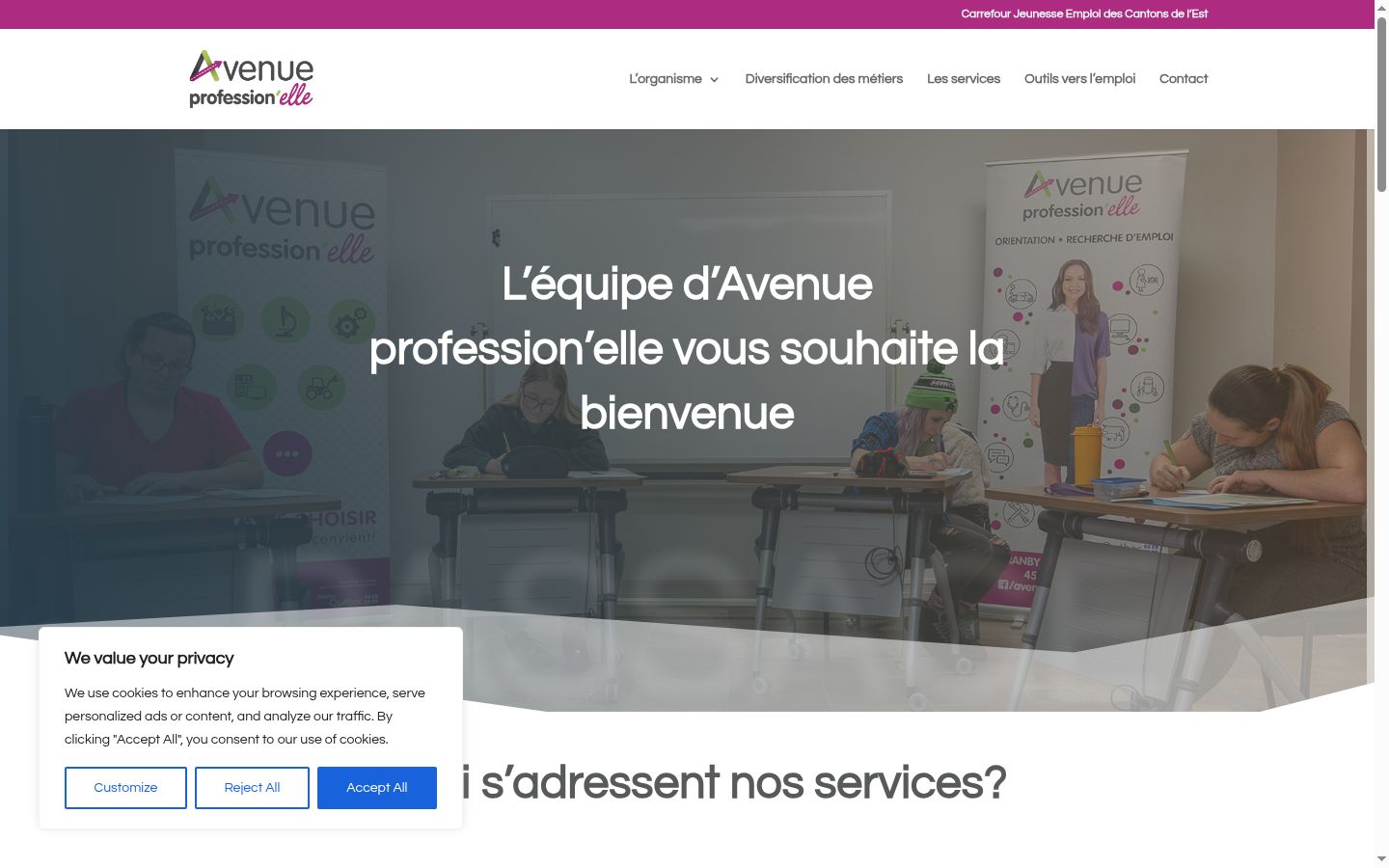 Screenshot del banner di consenso mostrato prima di qualsiasi interazione