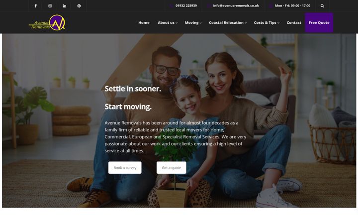 Screenshot of avenueremovals.co.uk