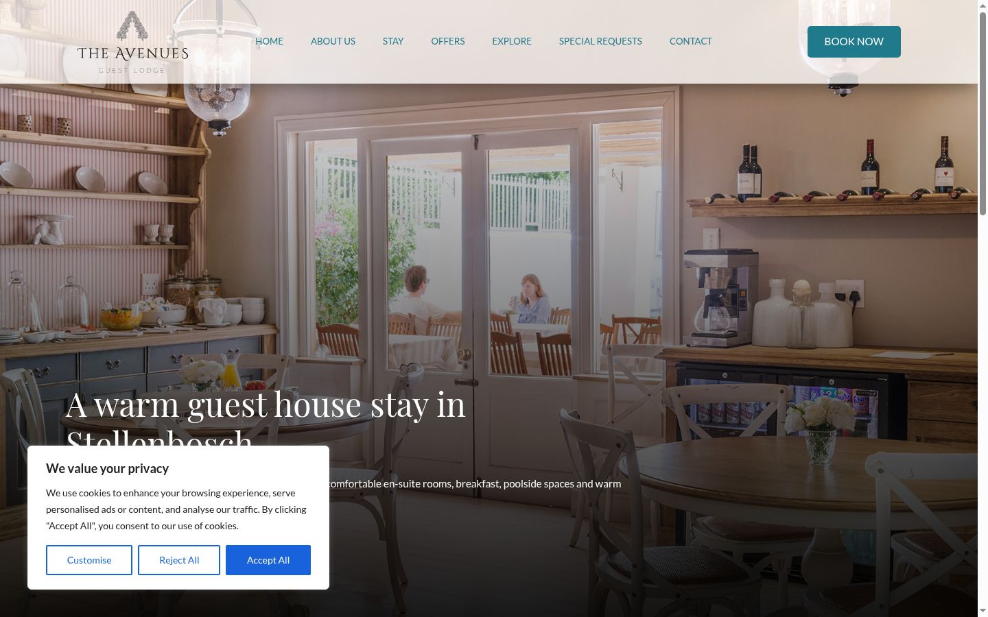Screenshot of the consent banner shown before any interaction