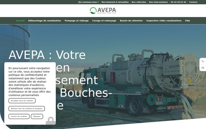 Skærmbillede af avepa-assainissement.fr