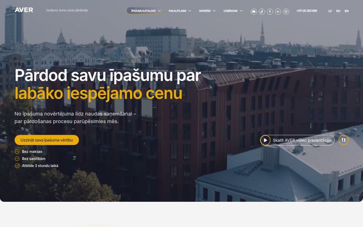 Screenshot of aver.lv