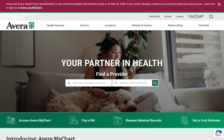 Screenshot of avera.org