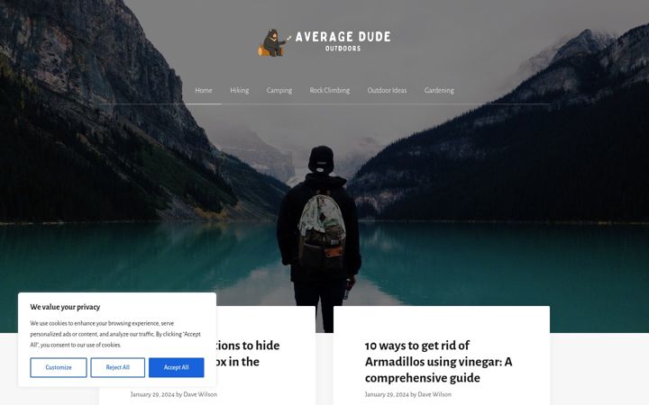 Screenshot of averagedudeoutdoors.com