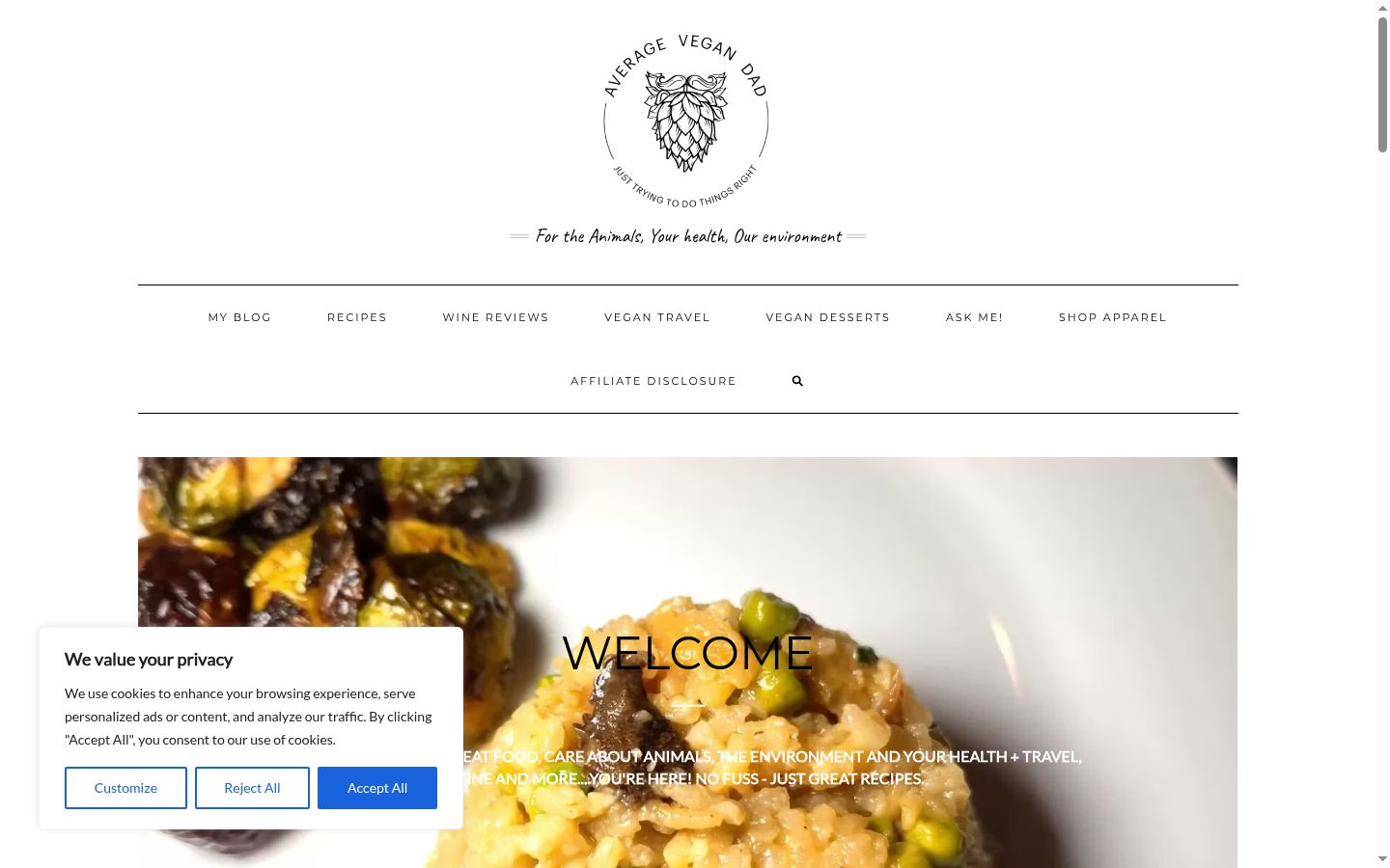 Screenshot of the consent banner shown before any interaction