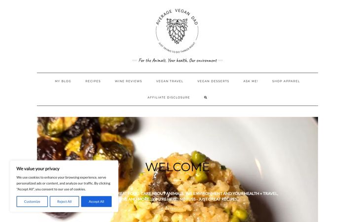 Screenshot of averagevegandad.com