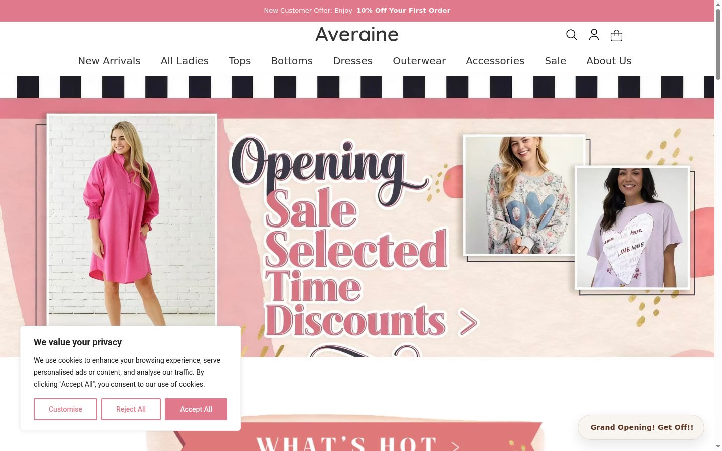 Screenshot of the consent banner shown before any interaction