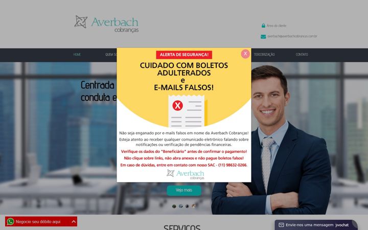 Snimka zaslona za averbachcobrancas.com.br