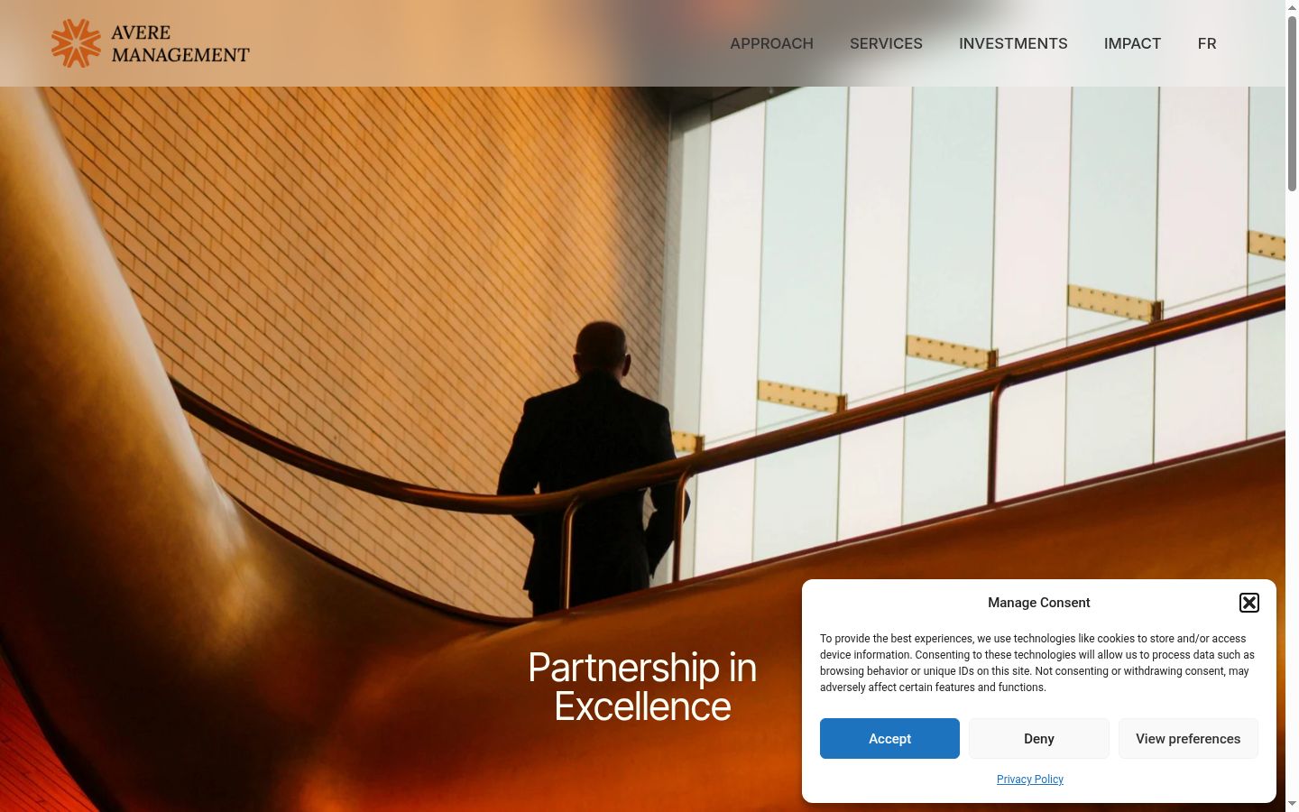 Screenshot of the consent banner shown before any interaction