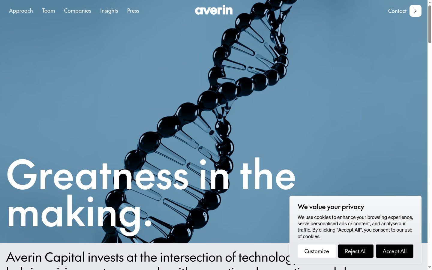 Screenshot of the consent banner shown before any interaction