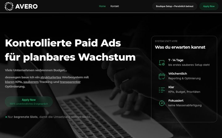 Screenshot of avero-marketing.de